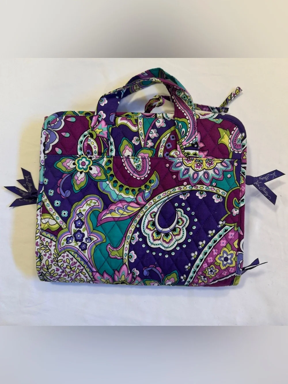 Vera Bradley Grand Travel Organizer Hanging Cosmetic Bag Plum Crazy Paisley
